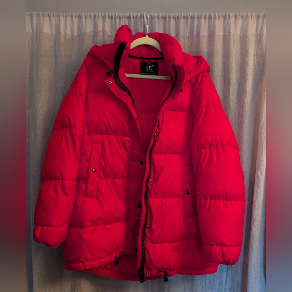 Zara TRF Red Puffer Jacket